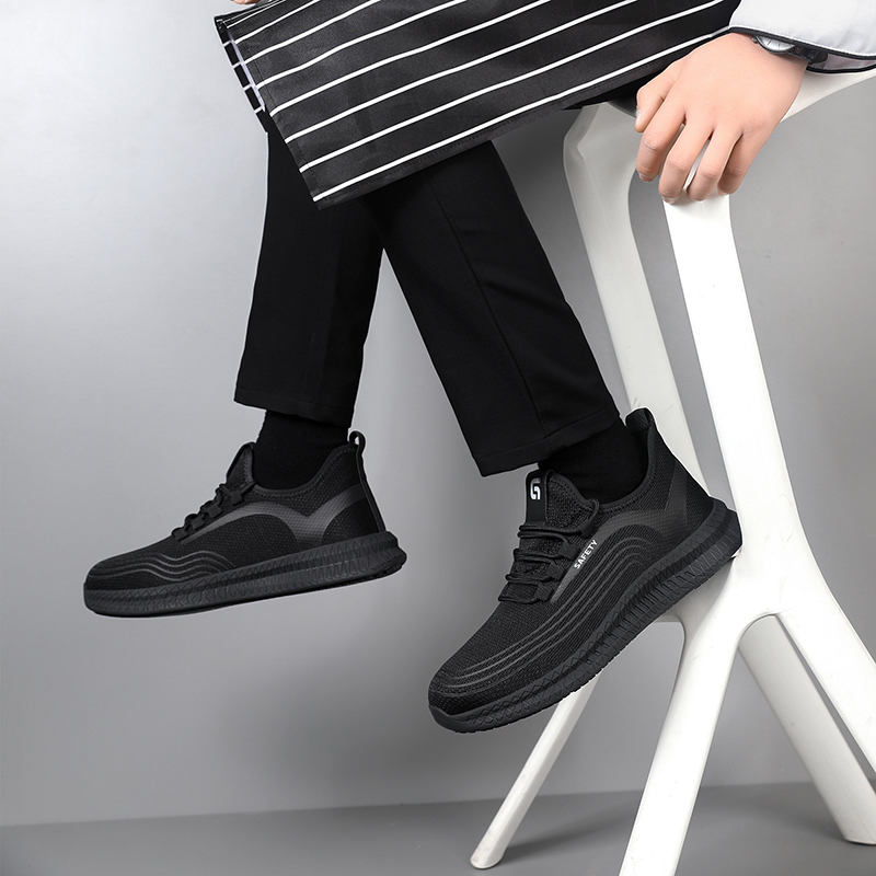 GUYISA  Black new sports series solid MD sole anti-slip SRC chef shoes