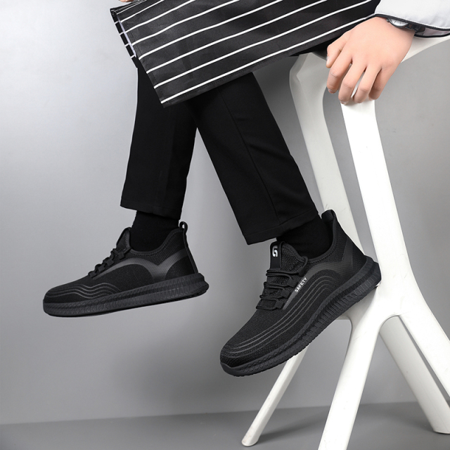 GUYISA  Black new sports series solid MD sole anti-slip SRC chef shoes