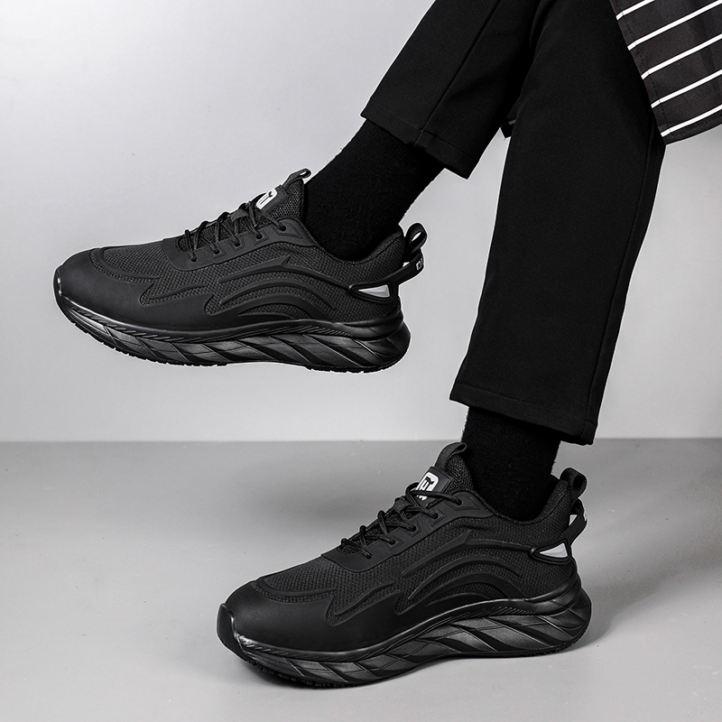 GUYISA  New black sports series anti-slip SRC solid MD sole chef shoes