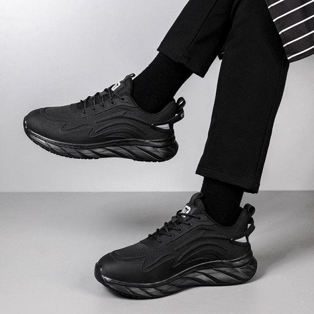 GUYISA  New black sports series anti-slip SRC solid MD sole chef shoes