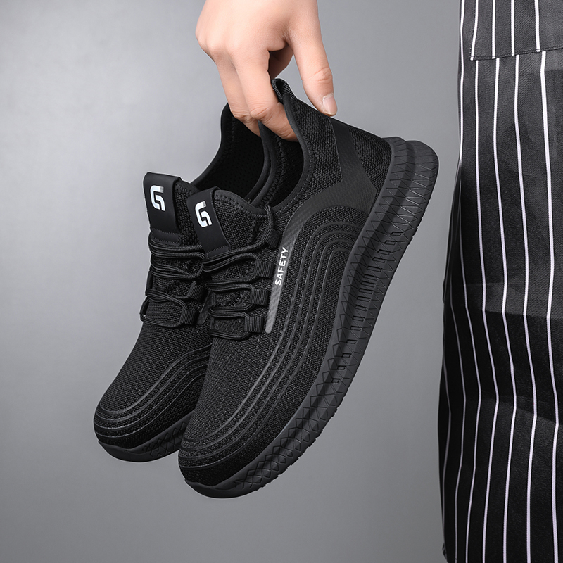 GUYISA  Black new sports series solid MD sole anti-slip SRC chef shoes