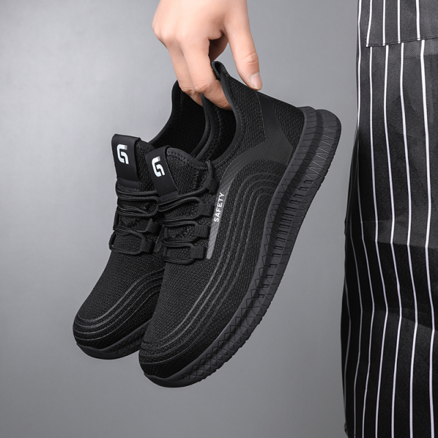 GUYISA  Black new sports series solid MD sole anti-slip SRC chef shoes