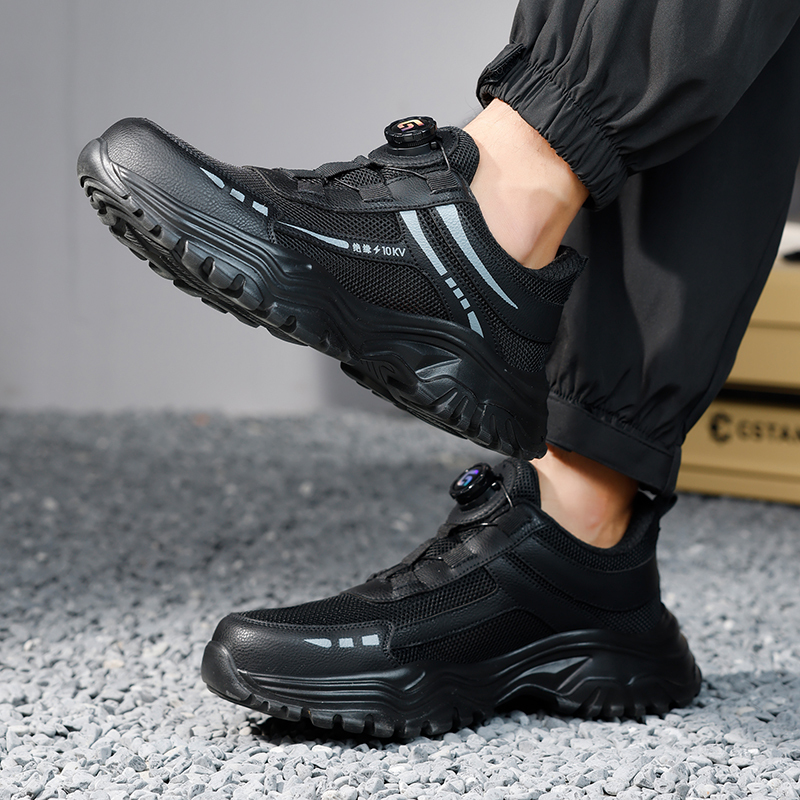 GUYISA  New black sports series 10KV insulated anti - smashing anti - piercing safety shoes