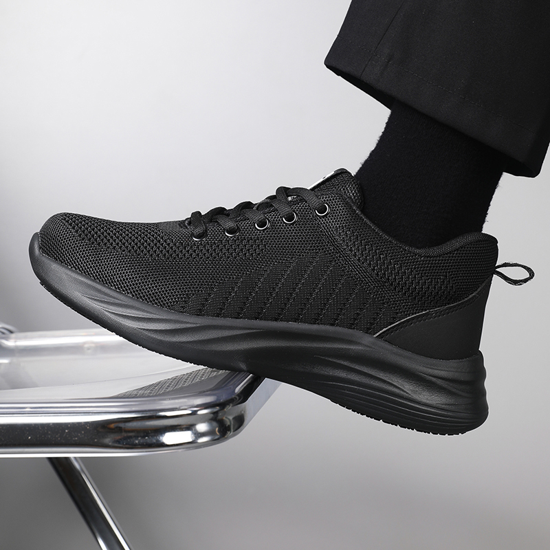GUYISA  Black casual series new super fiber rubber sole anti - slip SRC all - season chef shoes