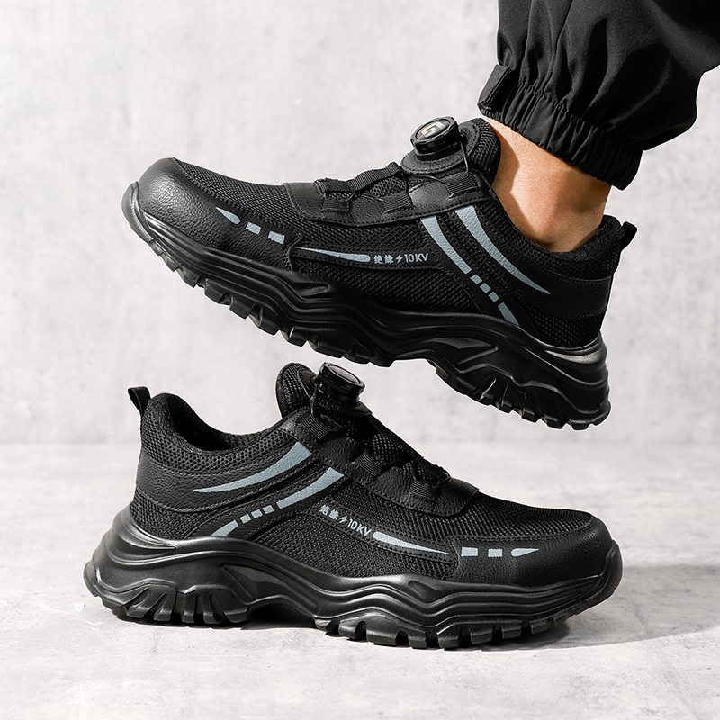 GUYISA  New black sports series 10KV insulated anti - smashing anti - piercing safety shoes