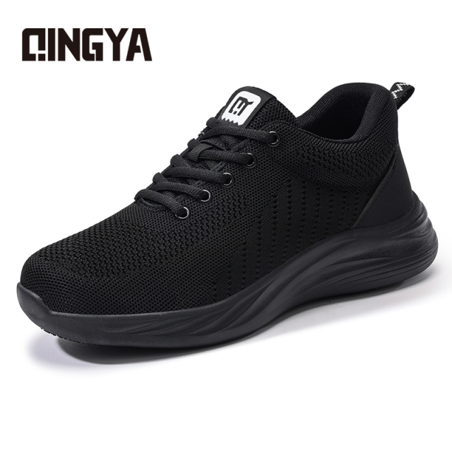 GUYISA  Black casual series new super fiber rubber sole anti - slip SRC all - season chef shoes