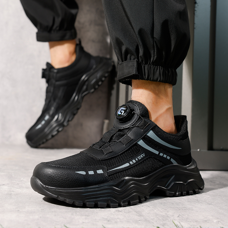 GUYISA  New black sports series 10KV insulated anti - smashing anti - piercing safety shoes
