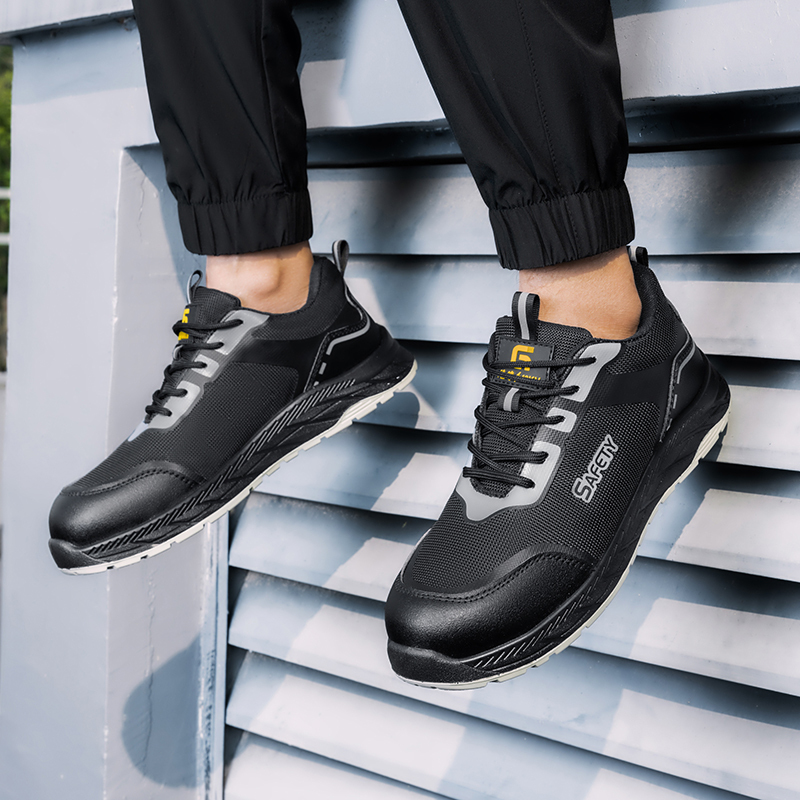GUYISA  New black casual series qualified plastic toe cap Kevlar sole insulated 10KV safety shoes