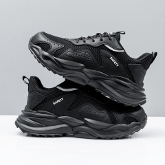 GUYISA   Sports series new black anti - smashing anti - piercing rubber - plastic sole safety shoes