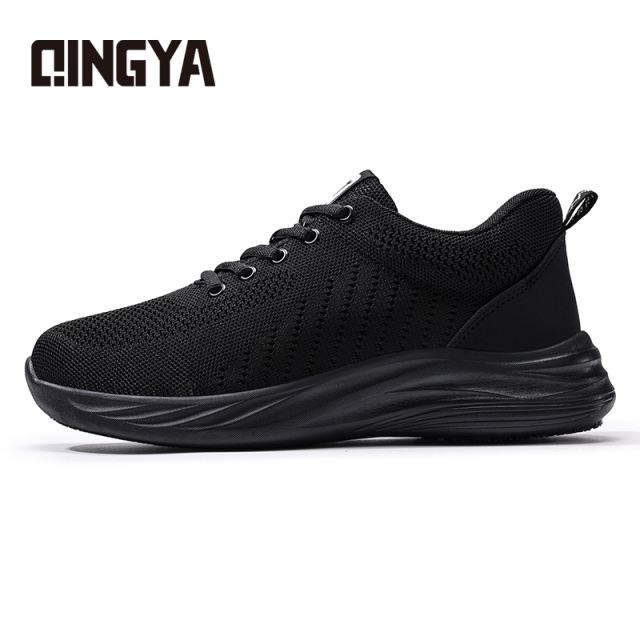 GUYISA  Black casual series new super fiber rubber sole anti - slip SRC all - season chef shoes