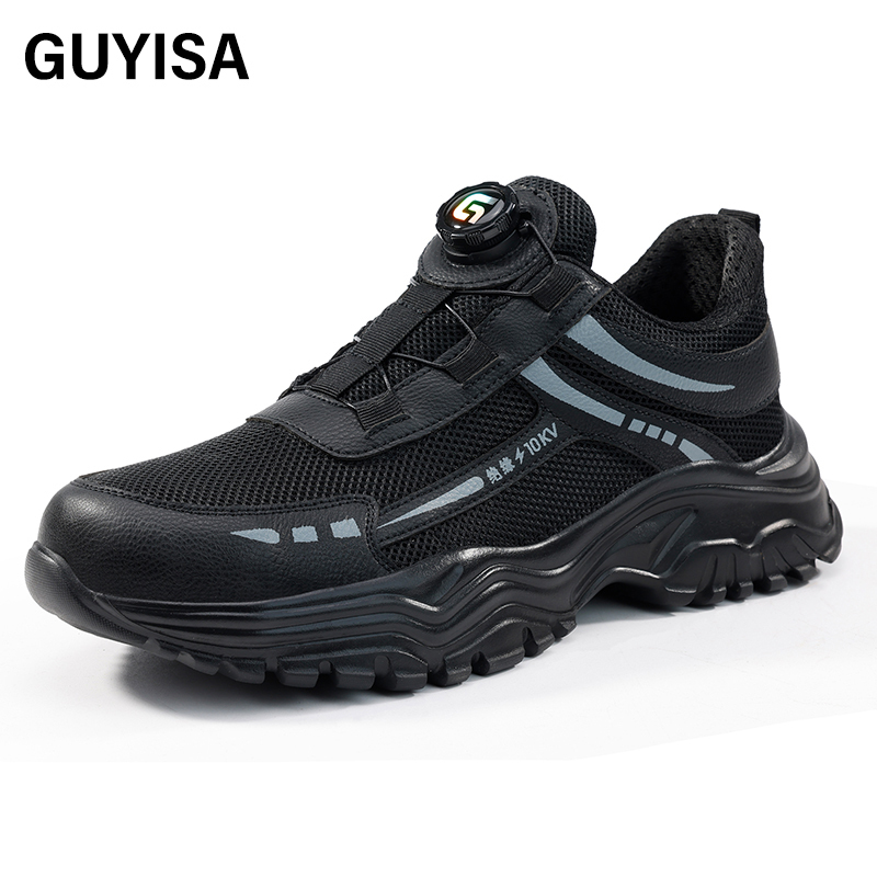 GUYISA  New black sports series 10KV insulated anti - smashing anti - piercing safety shoes