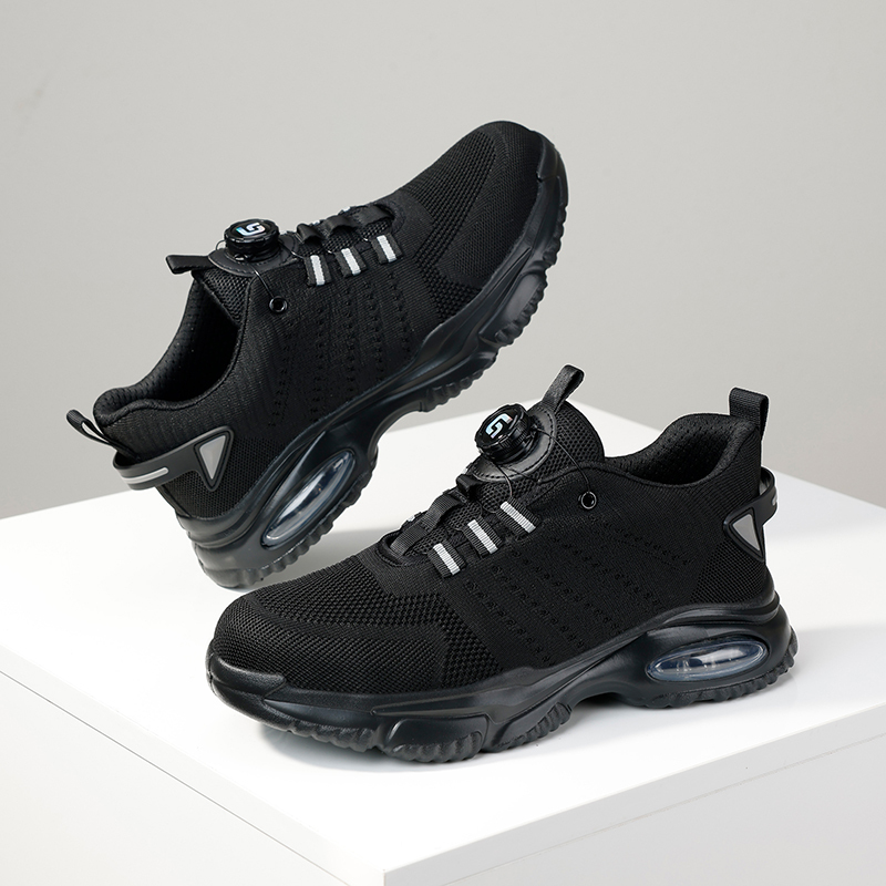 GUYISA   New black sports series rubber - plastic sole anti - smashing anti - piercing safety shoes