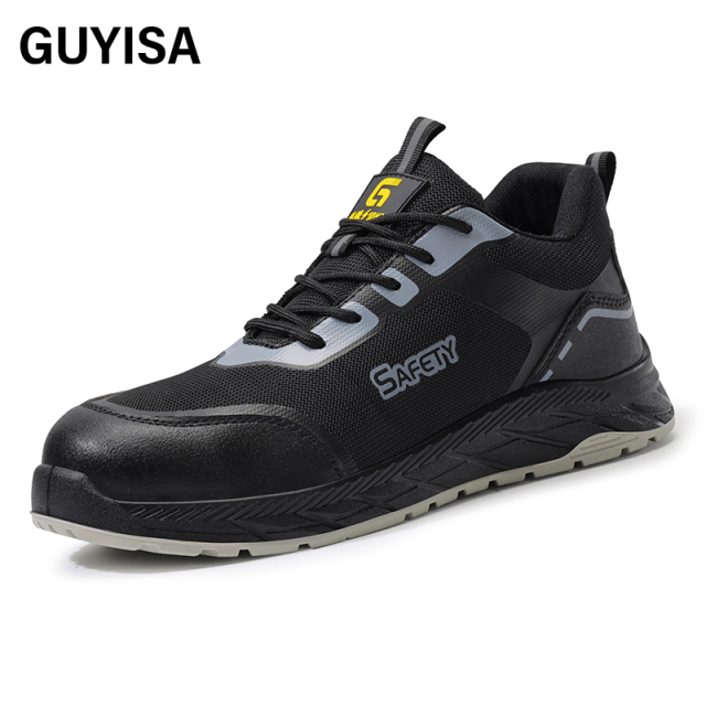 GUYISA  New black casual series qualified plastic toe cap Kevlar sole insulated 10KV safety shoes