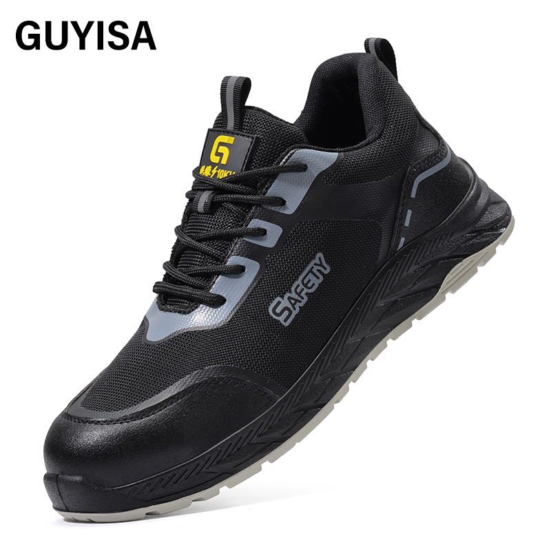 GUYISA  New black casual series qualified plastic toe cap Kevlar sole insulated 10KV safety shoes