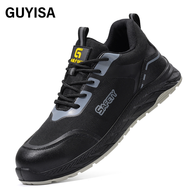 GUYISA  New black casual series qualified plastic toe cap Kevlar sole insulated 10KV safety shoes