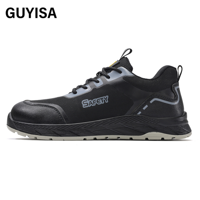 GUYISA  New black casual series qualified plastic toe cap Kevlar sole insulated 10KV safety shoes