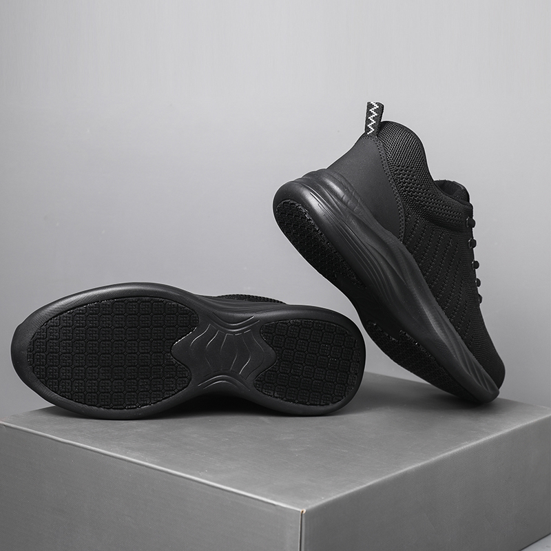 GUYISA  Black casual series new super fiber rubber sole anti - slip SRC all - season chef shoes