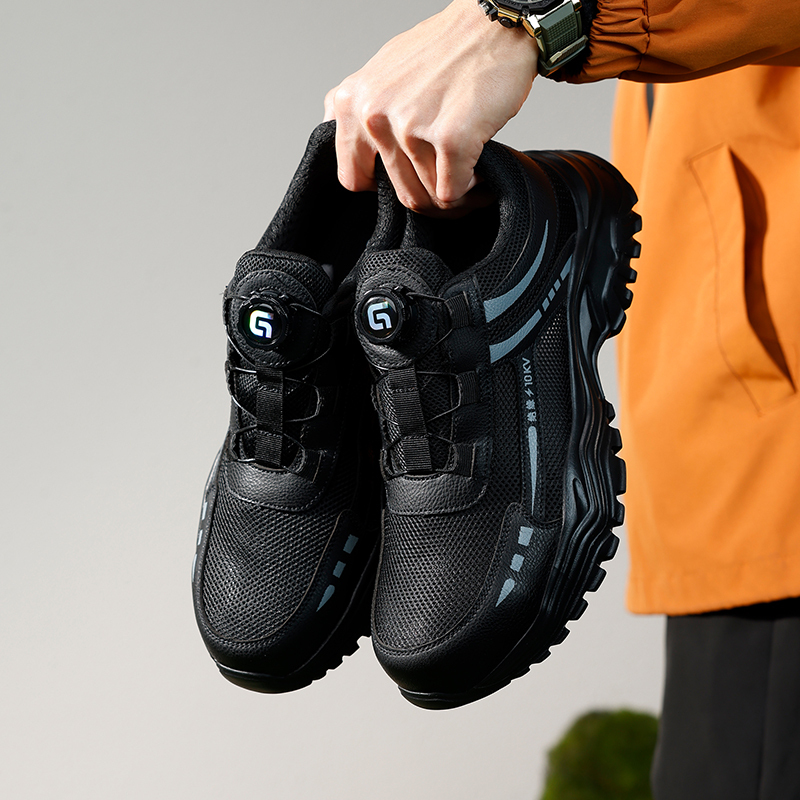 GUYISA  New black sports series 10KV insulated anti - smashing anti - piercing safety shoes