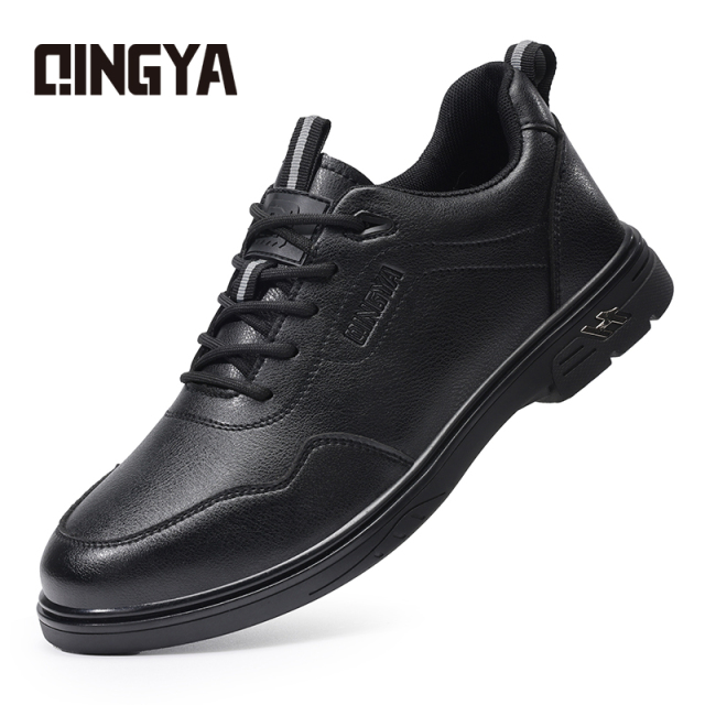 GUYISA  New black casual series super fiber rubber sole anti - slip SRC all - season chef shoes