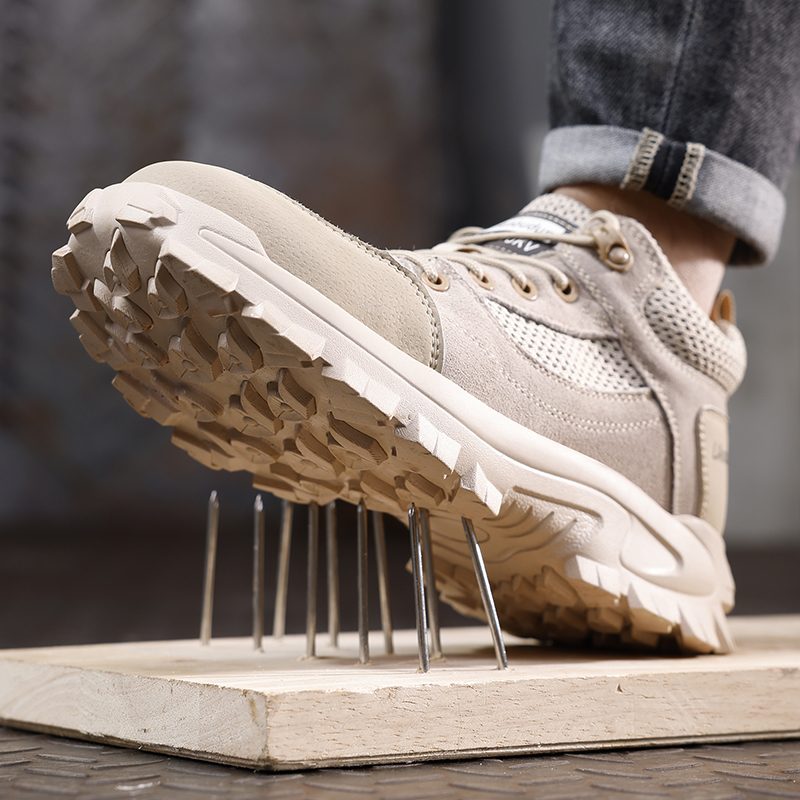 LAnoudun  New beige workwear series European standard fiberglass toe cap anti - impact anti - puncture 10KV insulated safety shoes