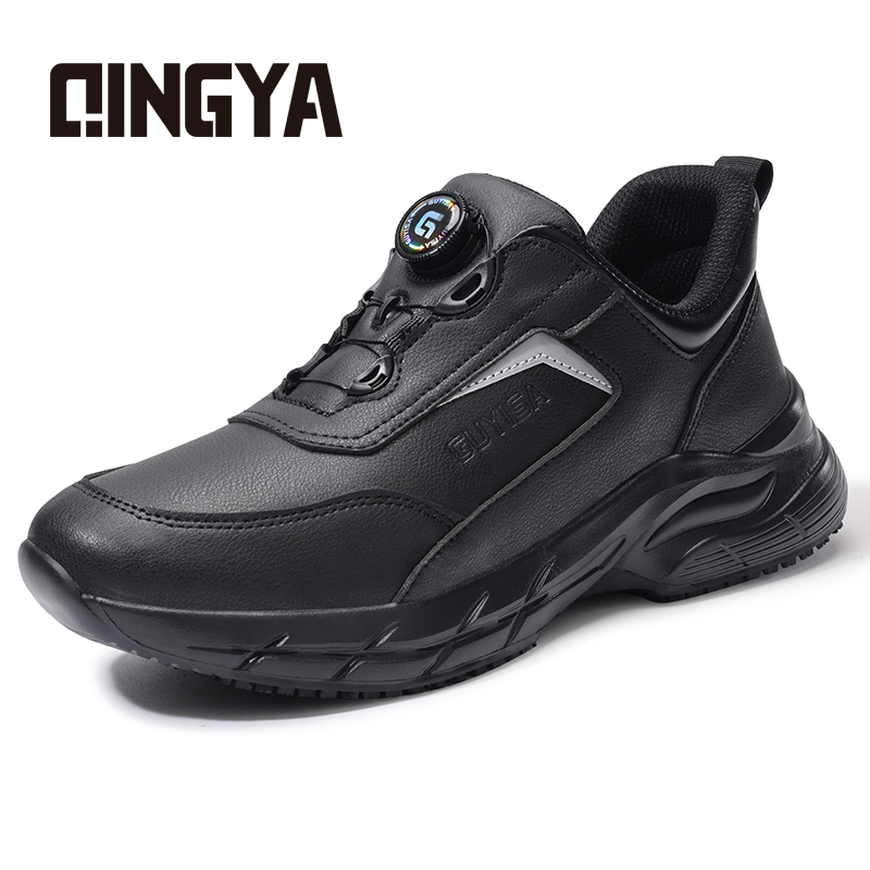 GUYISA  Black all - season sports series microfiber popcorn high - elastic insole anti - slip SRC chef shoes