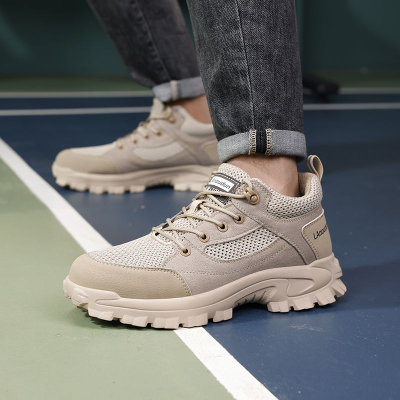 LAnoudun  New beige workwear series European standard fiberglass toe cap anti - impact anti - puncture 10KV insulated safety shoes