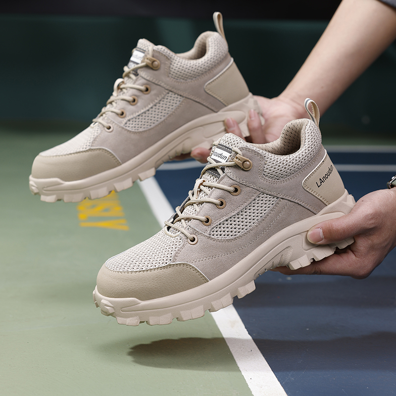 LAnoudun  New beige workwear series European standard fiberglass toe cap anti - impact anti - puncture 10KV insulated safety shoes