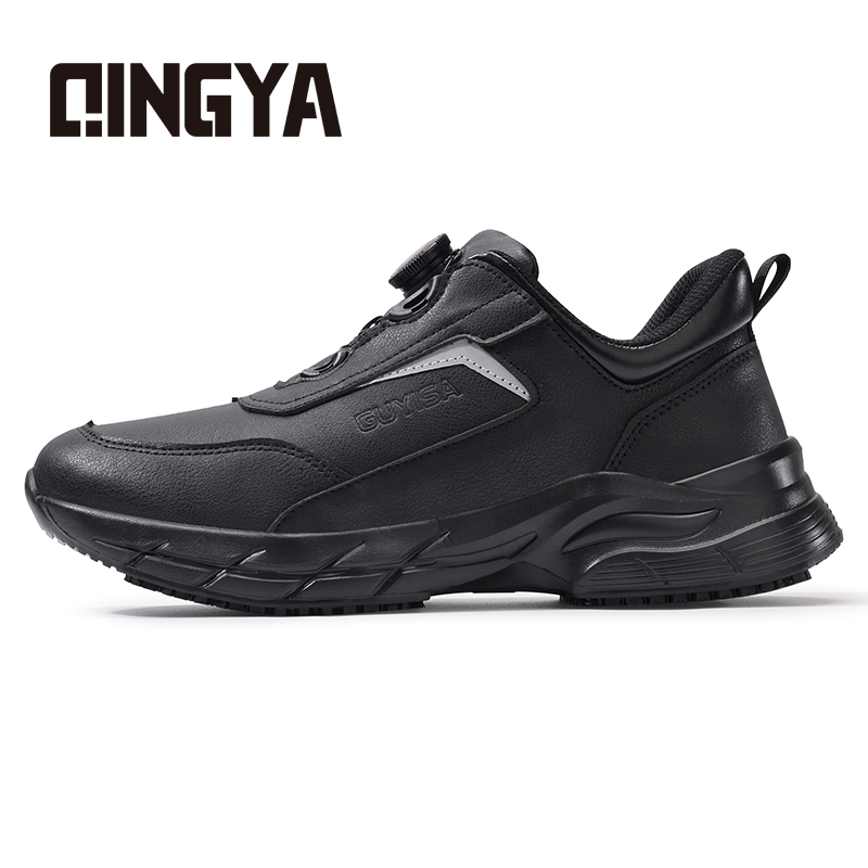 GUYISA  Black all - season sports series microfiber popcorn high - elastic insole anti - slip SRC chef shoes