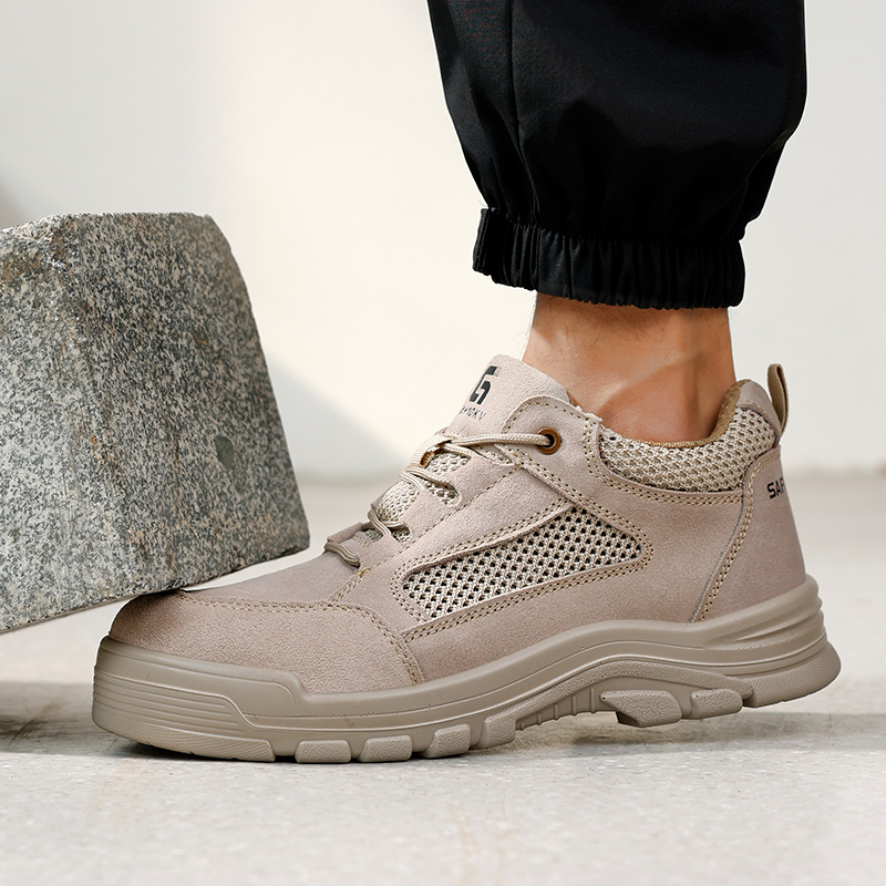 GUYISA  New beige workwear series safety shoes with 10KV insulation, anti - smash, anti - puncture and up - to - standard plastic toe caps