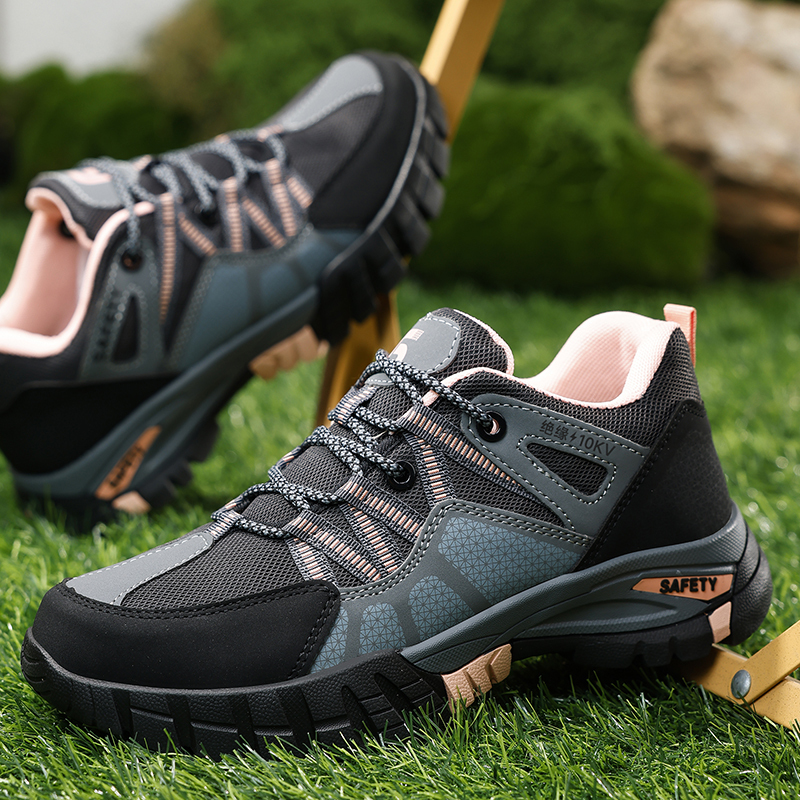 GUYISA  Pink new style low - cut anti - smash anti - puncture 10KV insulated safety shoes with up - to - standard plastic toe caps and rubber soles