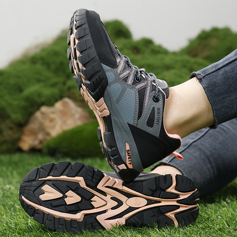 GUYISA  Pink new style low - cut anti - smash anti - puncture 10KV insulated safety shoes with up - to - standard plastic toe caps and rubber soles