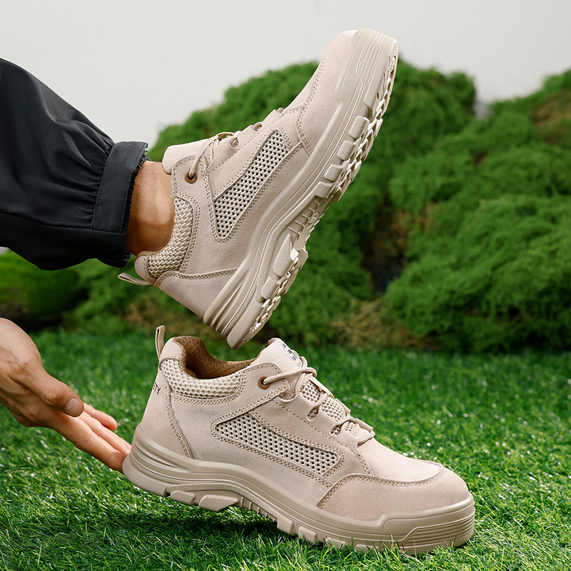 GUYISA  New beige workwear series safety shoes with 10KV insulation, anti - smash, anti - puncture and up - to - standard plastic toe caps