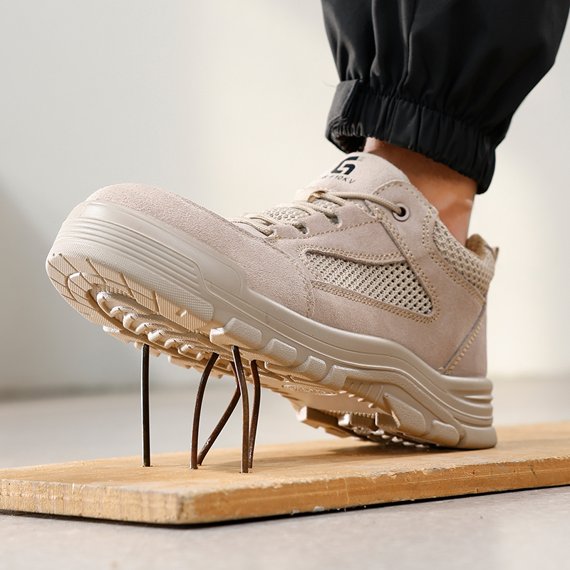 GUYISA  New beige workwear series safety shoes with 10KV insulation, anti - smash, anti - puncture and up - to - standard plastic toe caps