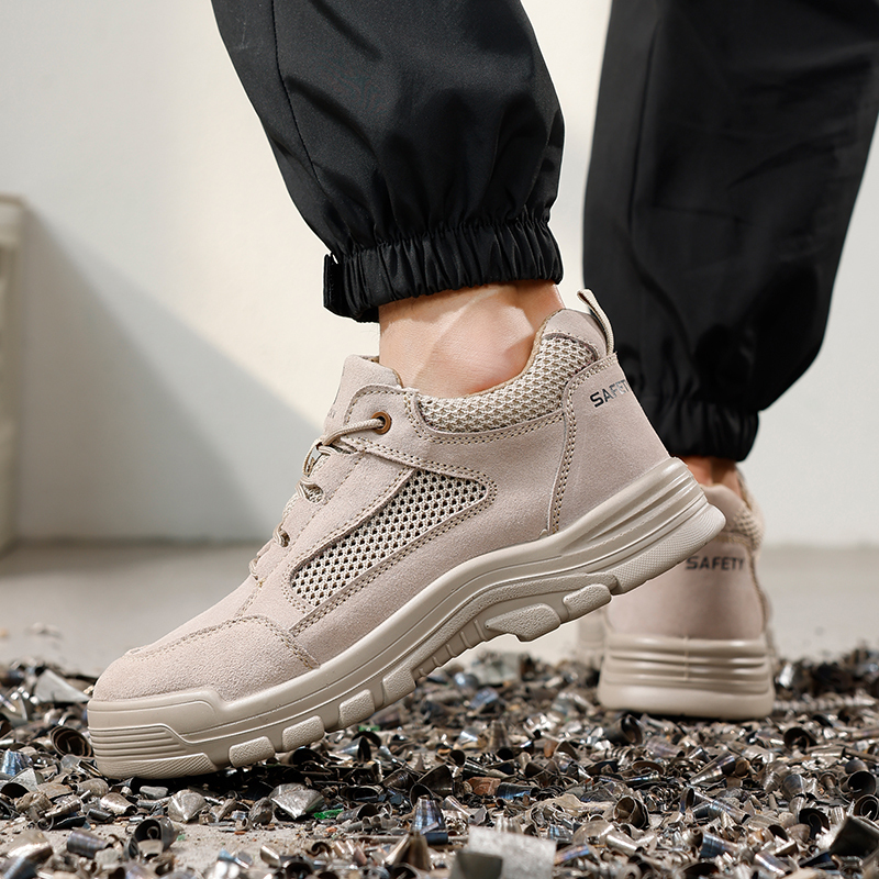 GUYISA  New beige workwear series safety shoes with 10KV insulation, anti - smash, anti - puncture and up - to - standard plastic toe caps