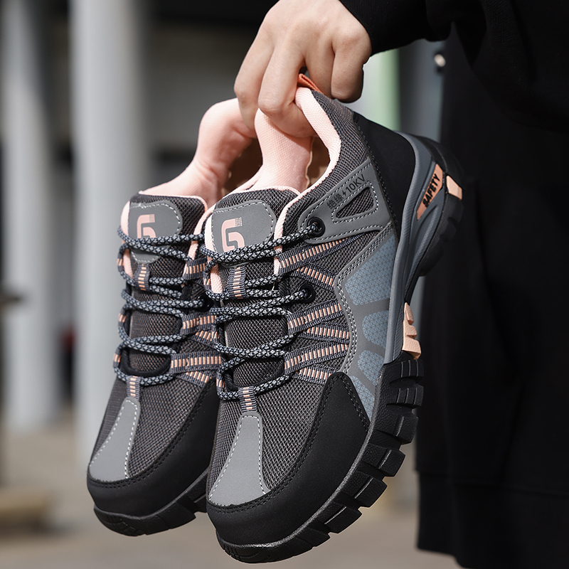 GUYISA  Pink new style low - cut anti - smash anti - puncture 10KV insulated safety shoes with up - to - standard plastic toe caps and rubber soles