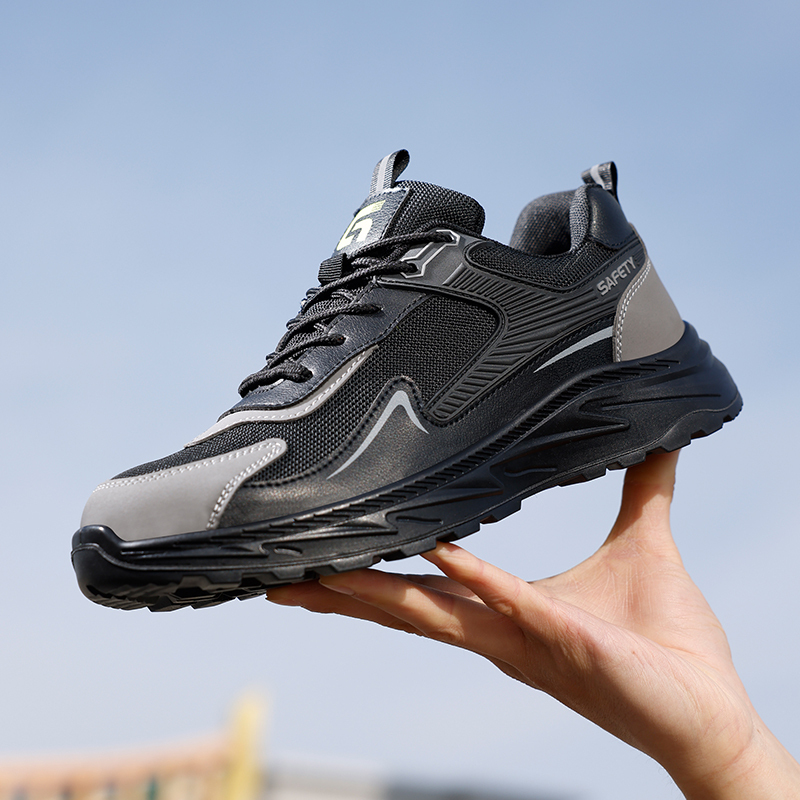GUYISA  Black new low - cut anti - smash anti - puncture European standard steel toe cap safety shoes
