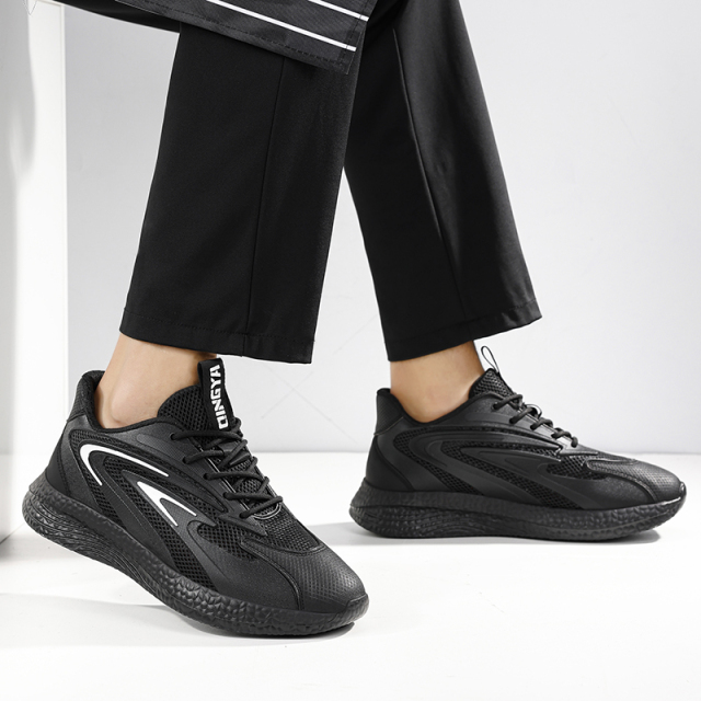 GUYISA  Anti - slip SRC black casual series solid MD sole chef shoes