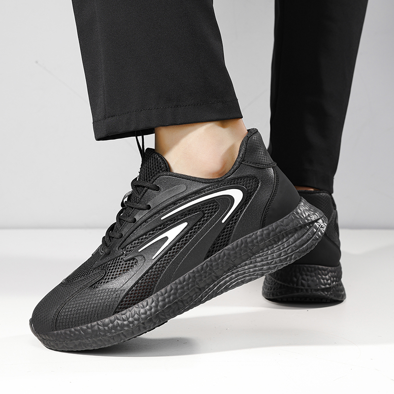 GUYISA  Anti - slip SRC black casual series solid MD sole chef shoes