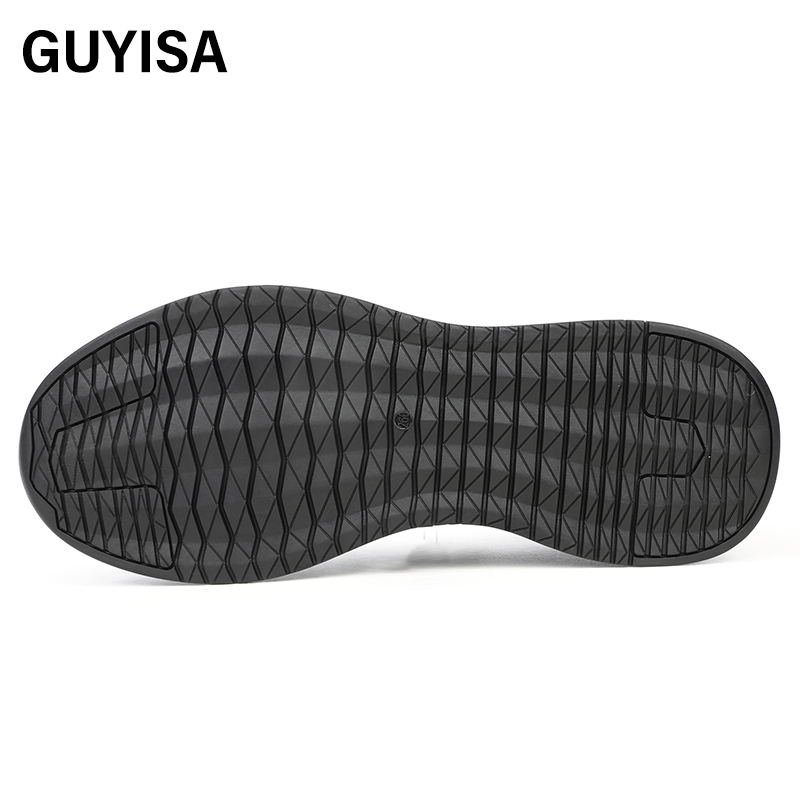 GUYISA Sports series black anti - smashing anti - piercing European standard steel toe cap rubber sole safety shoes