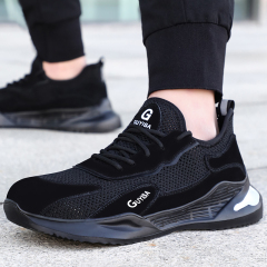GUYISA  Black lightweight suede European standard steel toe cap anti - smashing anti - piercing safety shoes