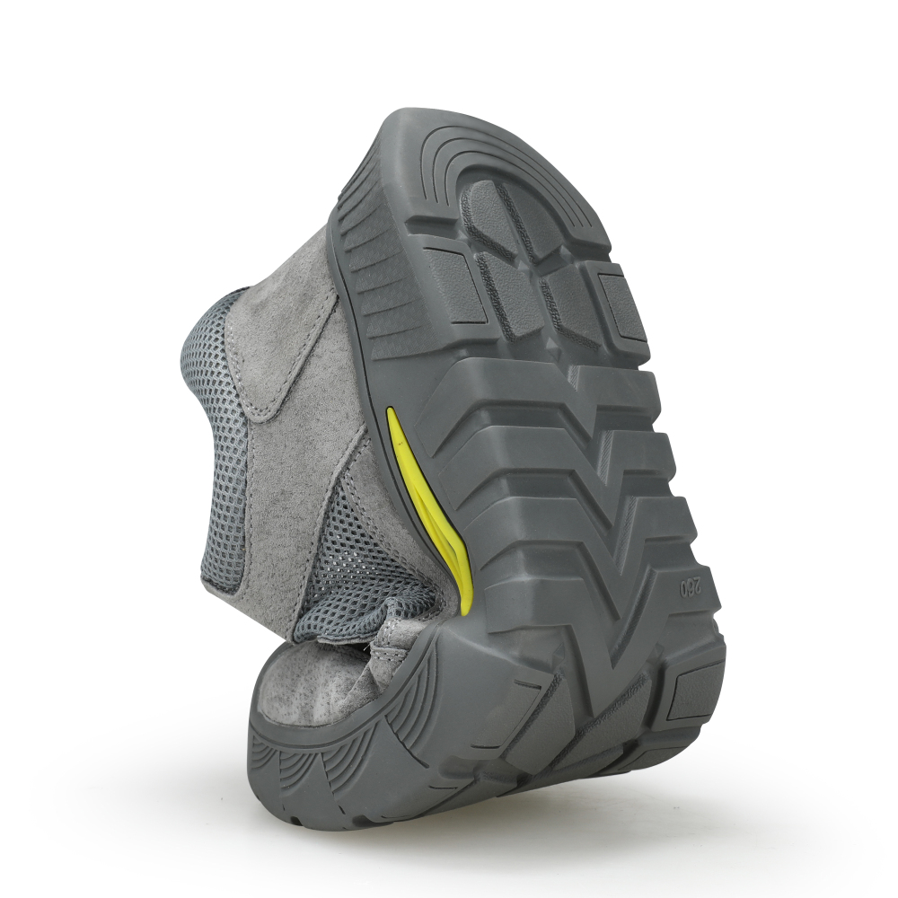 GUYISA  Grey suede casual series European standard steel toe cap anti - smashing anti - piercing safety shoes