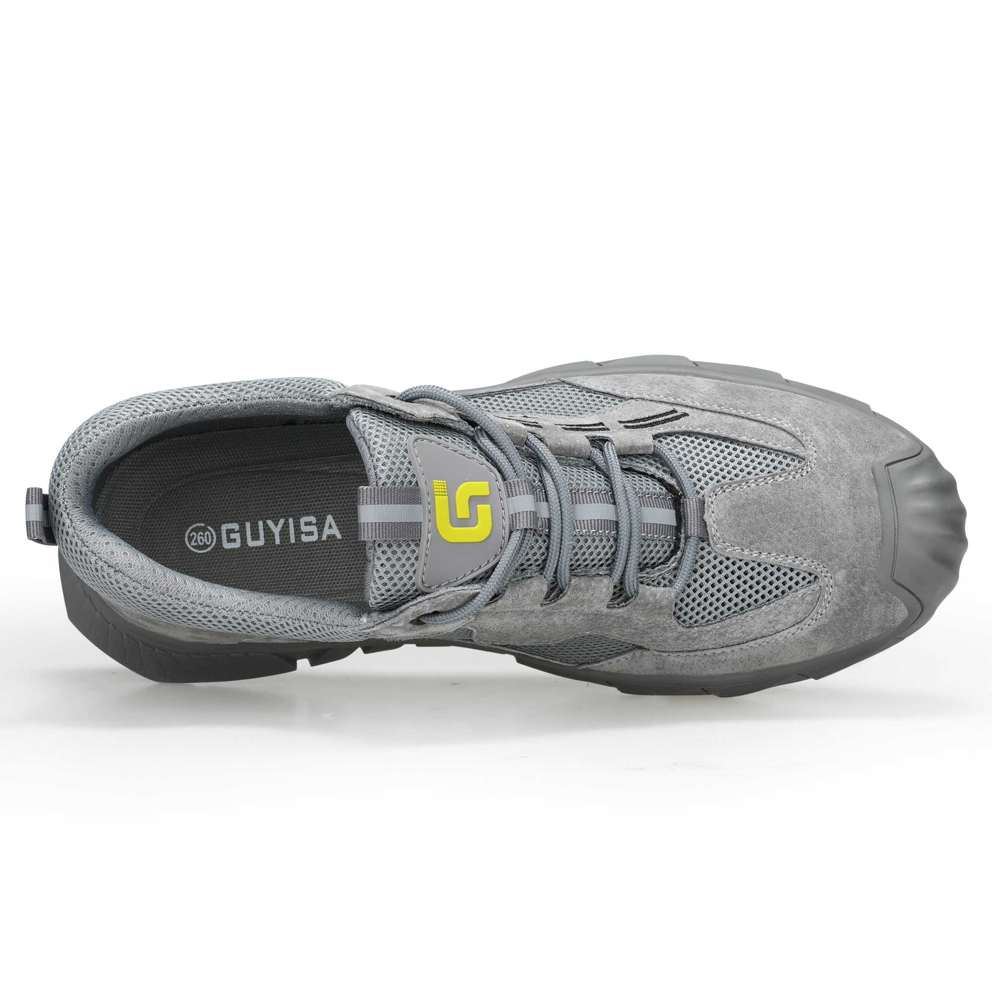 GUYISA  Grey suede casual series European standard steel toe cap anti - smashing anti - piercing safety shoes