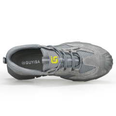 GUYISA  Grey suede casual series European standard steel toe cap anti - smashing anti - piercing safety shoes