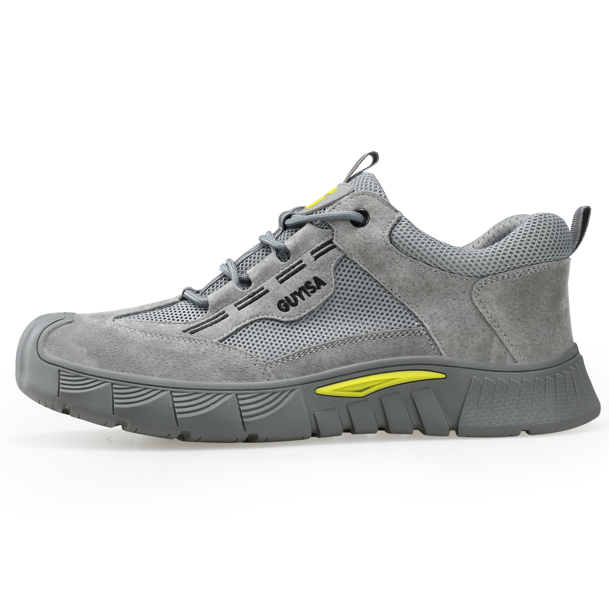 GUYISA  Grey suede casual series European standard steel toe cap anti - smashing anti - piercing safety shoes