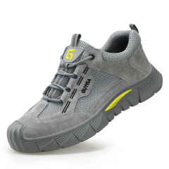 GUYISA  Grey suede casual series European standard steel toe cap anti - smashing anti - piercing safety shoes