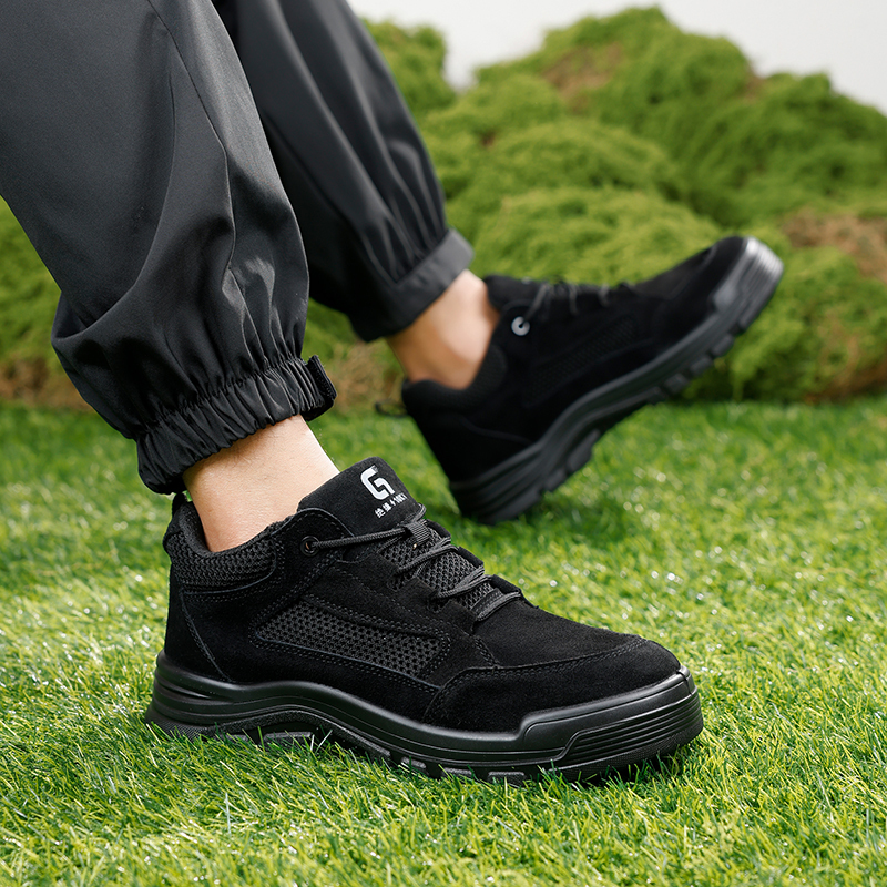 GUYISA  Black up - to - standard plastic toe cap insulating 10KV anti - smashing anti - piercing safety shoes