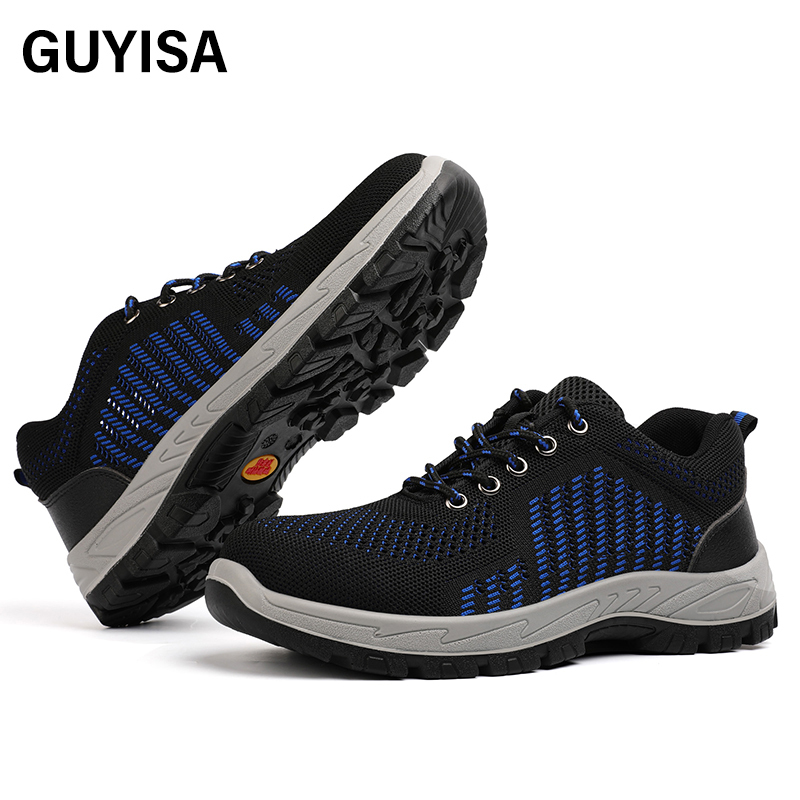 GUYISA  Black summer low - cut ultra - fiber European standard steel toe cap anti - smashing anti - piercing safety shoes）
