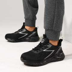 GUYISA  Black flying woven fabric European standard steel toe cap anti - smashing and anti - piercing safety shoes