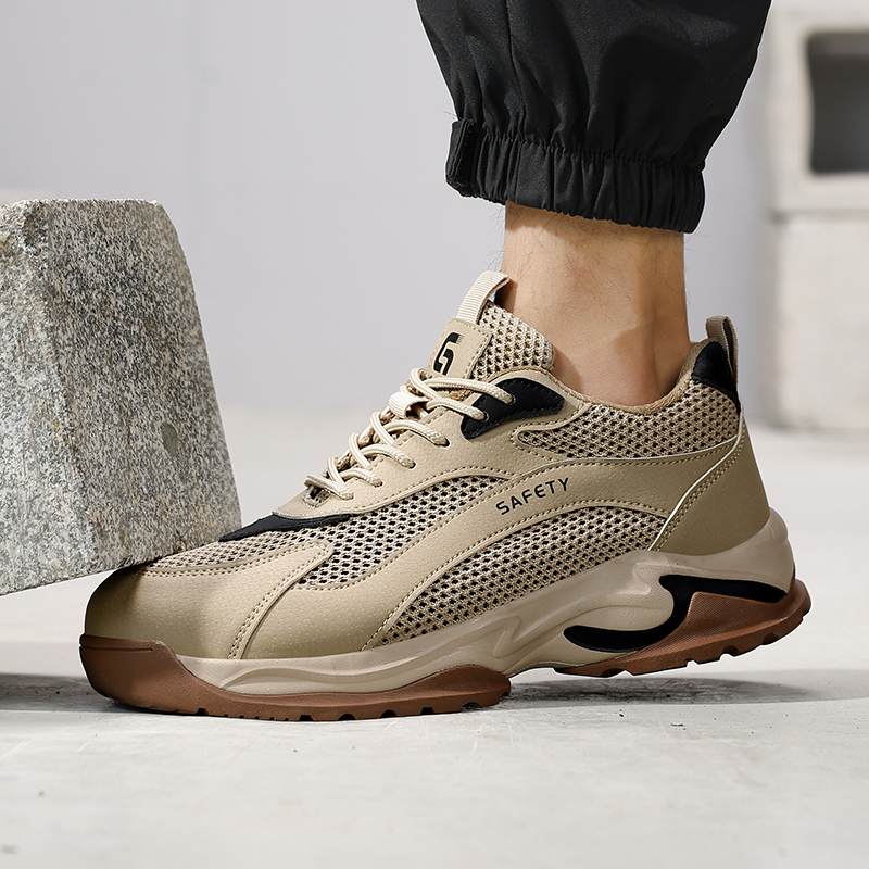 GUYISA  Microfiber khaki new solid MD sole 10KV insulated anti - smash anti - pierce foot protection shoes