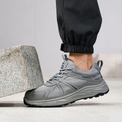 GUYISA  Gray leisure series European standard steel toe solid double - density polyurethane PU anti - smash anti - pierce safety shoes